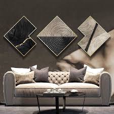 Modern Living Room Sofa Background Wall Painting Hotel Office Mural Combination Atmospheric Luxury Abstract Decorative Painting Painting Calligraphy Alie Abstract Wall Art Living Room Wall Painting Living Room Abstract Decorative