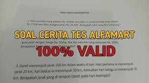 Soal dan jawaban tes indomaret 2019. Tes Psikotes Alfamart Soal Cerita Matematika Part 2 Youtube