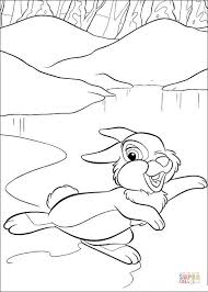 Download or print this amazing coloring page: Thumper And Ice Skating From Bambi Coloring Pages Cartoons Coloring Pages Coloring Pages For Kids And Adults