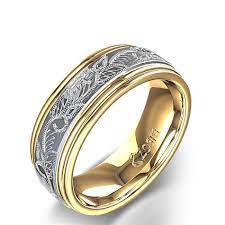 Vintage Scroll Design Men S Ring In 14k Two Tone Yellow Gold Mens Wedding Rings Antique Wedding Rings Rings For Men