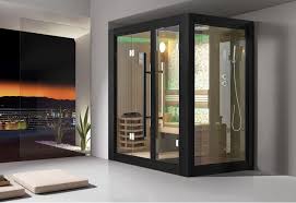 In questo caso si ovvia al problema di spazio perché il box doccia potrebbe funzionare sia come bagno turco sia come classica doccia. Sauna Finlandese E Bagno Turco Con Doccia Au 001a
