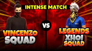 Free fire is a mobile game where players enter a battlefield where there is only one. Vincenzo Squad Vs Legends Xhoi Squad Guildmates Free Fire Best Gameplay With Intense Match Youtube
