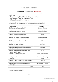 Although they aren't disney … Video Worksheets For The Classic Disney Movie Peter Pan English Esl Worksheets For Distance Learning And Physical Classrooms