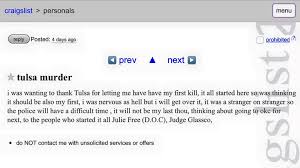 Make a new post from the account homepage. Katie Higgins What Do You Think About This Creepy Craigslist Post Titled Tulsa Murder I Sent It To Police This Weekend When I Found It Now Find Out What They Re