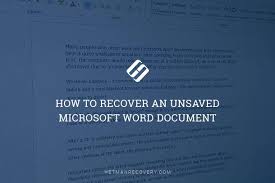 From the drop down list, click recover unsaved documents. How To Recover An Unsaved Microsoft Word Document