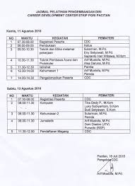 Siswa mendapatkan penjelasan agenda kegiatan selama di sekolah. Jadwal Kegiatan Pelatihan Pengembangan Kompetensi Stkip Pgri Pacitan
