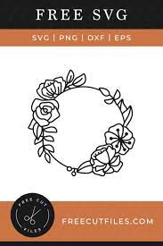 Download Floral Circle Frame Free Svg Free Svg Cricut Monogram Cricut Free