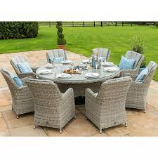 Teak patio 8 seater set outside. Garden Furniture 8 Seater Round Table Off 59