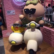 line friends shop cafe in taipei skm department store so cute choco line linefriends line friends coffee store little birds