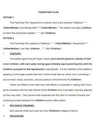 The form is to be used on and after july 1, 2005. 33 Sample Parenting Plans In Pdf Ms Word