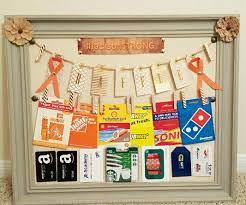 Gift card display for raffle. Raffle Fundraiser Gift Card Bulletin Board Shell Gift Card Fundraising Calendar Fundraising