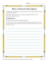 Write A Character Description Worsheet Activity Reading Skills Worksheets Descriptive Writing Reading Skills