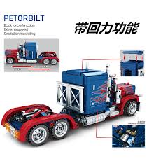 What kind of truck looks like optimus prime? Sembo 701803 Peterbilt Optimus Prime Truck Building Blocks Toy Set Buildingtoystore Com