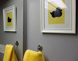 Before nolan's birthday party i wanted to change up the bathroom one the main floor. Grey And Yellow Bathroom Modern Bathroom Toronto By Dominika Pate Interiors Houzz Ie