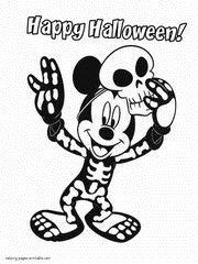 Includes mickey, minnie, pluto, winnie the pooh, princesses and more. Disney Halloween Printable Coloring Pages