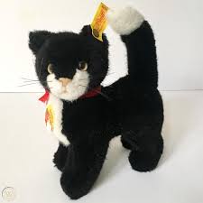 Steiff Cat Dossy 7" Black & White Standing Kitty Plush Stuffed Germany  2738/16 | #1849461225