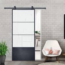 Paneled Metal Glass Concorde Barn Door With Installation Hardware Kit In 2020 Glass Barn Doors Interior Frosted Glass Barn Door Glass Barn Doors