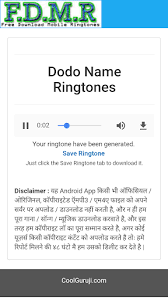 Its a fdmr app provides easiest way to find fdmr name ringtones for mobile. Fdmr Apk