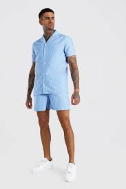 Browse other discount designer short sleeved top & more luxury. Ensemble Short Et Chemise Manches Courtes A Col Tailleur Boohoo