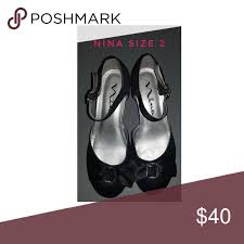 Nina Girls Heels Black With Bow And Heel Super Cute Nina Shoes Dress Shoes Heels Nina Shoes