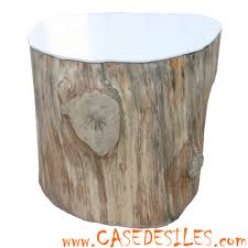 Table basse de salon en rondin large et épais sur pieds. Table Basse En Bois Massif Casedesiles Com