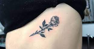 Tattoo Artist Romeo Lacoste Tags Celebrities Models Alexis Ren Categories Illustrative Nature Flowers Roses Bod Tattoos Rib Tattoo Small Rose Tattoo