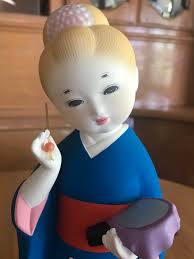 Hand made and painted Japanese clay doll