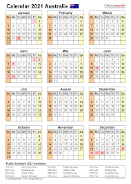 Australia Calendar 2021 Free Printable Excel Templates