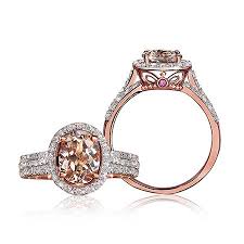 Jk Crown Morganite Diamond Halo Ring In 10k Rose Gold Rogers Hollands Ashcroft Oak Morganite Diamond Ring Jewelry Halo Diamond Ring