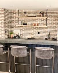 Subway tile backsplash and faux wood siding for the bar establish a clean look on a budget. The Top 56 Basement Bar Ideas Interior Home And Design
