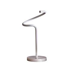 It breathes an air of sophistication into the home and gives it a royal feel with advanced led technology. 19 In Led Matte White Curvilinear S Curve Spiral Tube Led Table Lamp