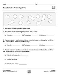 Basic Statistics Counting And Probability Worksheet Probability Worksheets Simple Probability Probability
