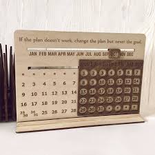 Desk Wood Eternal Calendar Accessories Decor Coworker Boss Etsy In 2020 Office Calendar Desk Accessories Office Calendar Home