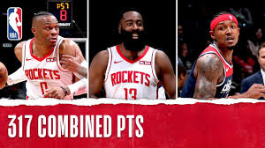 Here are some key takeaways from the game: Rockets Wizards Put On 3rd Highest Scoring Game In Nba History Youtube