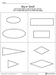 Comparing Shapes Big And Small Shapes Worksheets Shapes Worksheet Kindergarten Kindergarten Worksheets