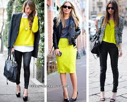 Thus, the dress with a denim jacket or a vest will look amazing. Lemon Color In Clothes Combination Photo Confetissimo Women S Blog