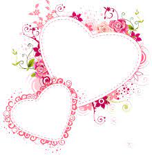 Pink Hearts Transparent Frame Pink Picture Frames Pink Heart Floral Border Design