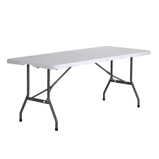 Muscle Rack 72 In White Plastic Portable Folding Banquet Table Fpt7230 Wv2 Fold In Half Table Half Table Table