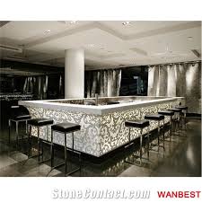The monarch cappuccino 48 in. Modern Luxury Artificial Marble Acrylic Top Flower Carved Led Nightclub Music Coffee Juice Wine Bar Cocktail Counter Drinking Table For Sale From China Stonecontact Com