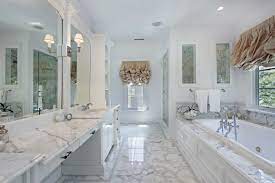 Pictures with best master bathroom ideas in 2019 including modern bathroom designs, luxury remodeling plans and traditional styles. Calacatta Italian Marble Countertops Tubdeck And Floor Tile Porcelain Natural Stone White Bathroom Designs Marble Bathroom Designs White Master Bathroom