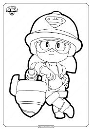 Paint the pupils and eyelashes with a black pen. Free Printable Brawl Stars Jacky Coloring Pages