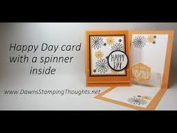 See more ideas about card. Happy Day Card With Spinner Inside Using Stampin Up Products Spinner Card Fancy Fold Cards Fun Fold Cards