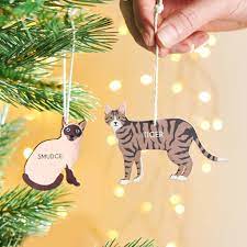 Cat Christmas Decorations Personalised Cat Christmas Hanging Decoration By Oakdene Designs Notonthehighstreet Com