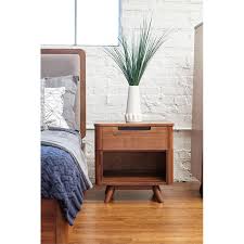 When you think of mid century modern nightstands, you generally don't think of a painted bedside table. Unique Furniture Tahoe 1 Drawer Mid Century Modern Nightstand In Walnut Tahdn 4188