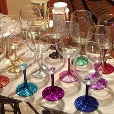 Super Simple Mod Podge Walmart Glitter And Spray Sealant Brush On Mod Podge Sprinkle Glitte Glitter Wine Glasses Diy Diy Wine Glasses Glitter Wine Glasses