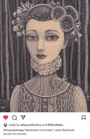 Canvas art with tiny snails