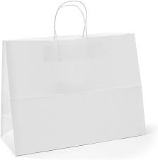 Amazon Com Gssusa 16x6x12 Inches 100pc Kraft Paper Bags With Handles Bulk White Paper Shopping Bags Grocery B Retail Bags Paper Gift Bags Retail Shopping Bags