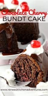 Easy Chocolate Cherry Bundt Cake Easy Cake Recipes Delicious Cake Recipes Chocolate Cherry Cake