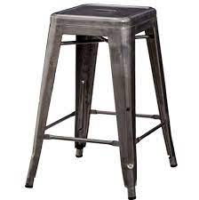 Woven natural cushion view product. Gunmetal Industrial Bar Stool Rental Party Time Rentals