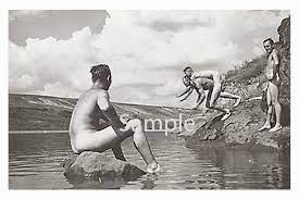 Vintage 1940's Photo Reprint Handsome Nude Soldiers Swim - Etsy Israel